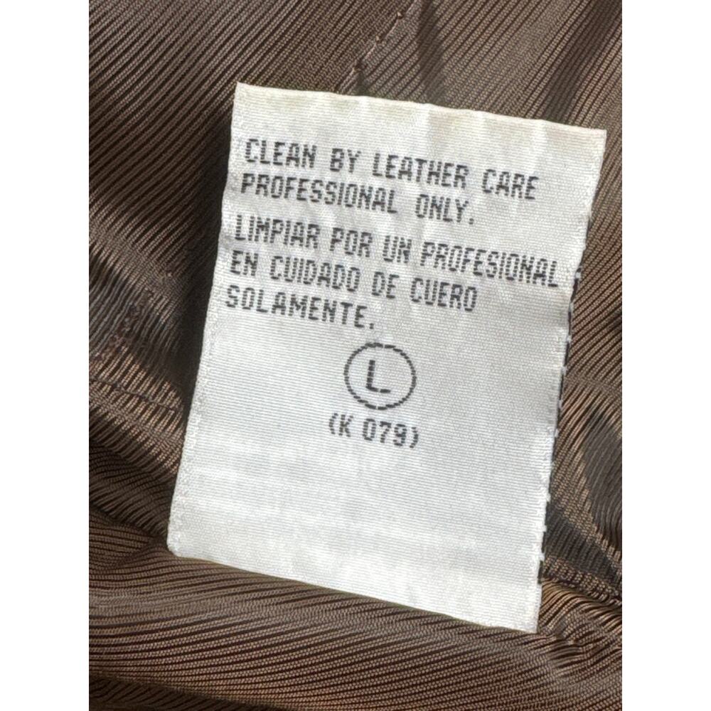 Members Only 100% Leather Bomber Jacket Brown Mens XL Full Zip Vintage VTG 90s - Picture 11 of 13